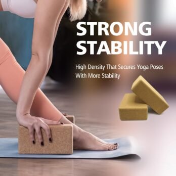 2 Cork Yoga Blocks with Strap
